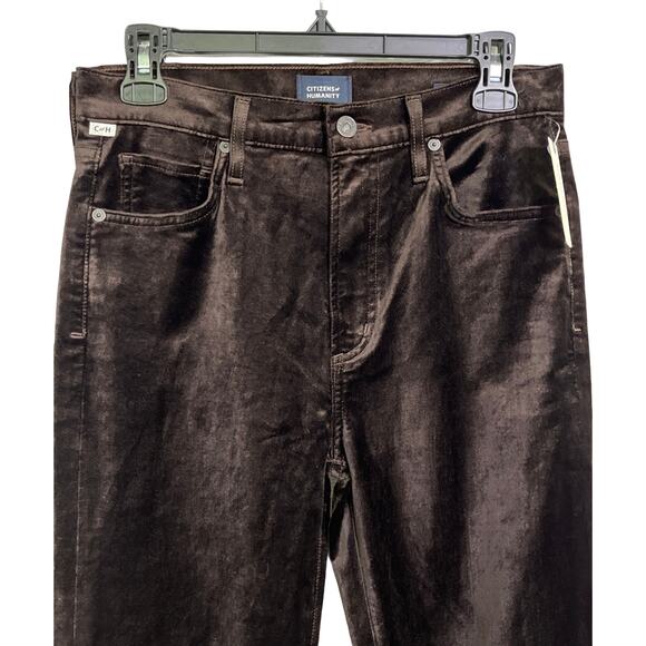 Citizens of Humanity Lilah High Rise Bootcut Velvet Pants Brown Size 27 NWT - Picture 6 of 8